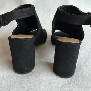CL by Laundry Black Bestie Peep-Toe Open Heel Ankle Bootie Sandal Size 8 thumbnail 9
