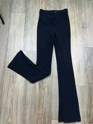 Zara Black Boot-Cut Flare Pants thumbnail 1