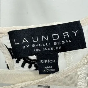 Laundry‎ by Shelli Segal Boho Sheer Mesh Black Floral Embroidered Top Blouse Sm thumbnail 7