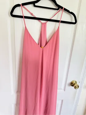 Alice & Olivia Chiffon Flowy Blush Pink Midi Dress thumbnail 6