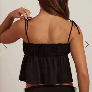 Oh Polly Caramia Tie-Front Camisole Top in Black thumbnail 2