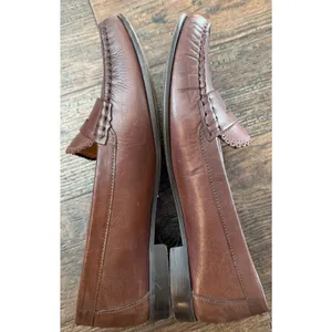 Jack Rogers Quinn Penny Loafers Sz 10 Brown Leather Academic Classic Brazil Made thumbnail 3