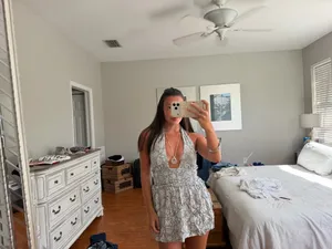 Shore Brand printed halter keyhole romper thumbnail 3