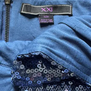 Y2K VTG Forever 21 Blue Sequin Halter Mini Dress Bodycon Cocktail Party Clubwear thumbnail 4