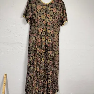 Vintage Handmade Dark Floral Sheer Maxi Dress Women M Cottage Core Fairy Romance thumbnail 13