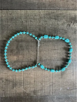 Southwestern Double Strand Turquoise Howlite Magnesite Beaded Statement thumbnail 7