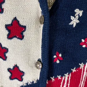 Vintage Christopher Banks Womens Small Knit Sweater Vest Embroidered Americana‎ thumbnail 4