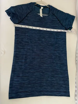 Lululemon Swiftly Short-Sleeve Performance Tee in Heather Teal Blue Size 6 thumbnail 5