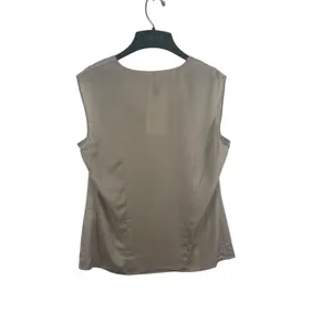 Jami’s Collectibles Boutique Gray/tan Sleeveless V-neck Dressy Top Size 10 NWT thumbnail 2