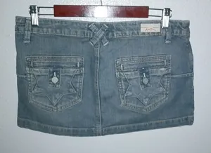 Miss Bisou S Y2K Stitched Star Flap Rivet Pockets Jeans Mini Skirt thumbnail 1