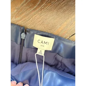 NWT CAMI NYC Allah Vegan Leather Skirt Women Navy Blue Size‎ 6 thumbnail 4