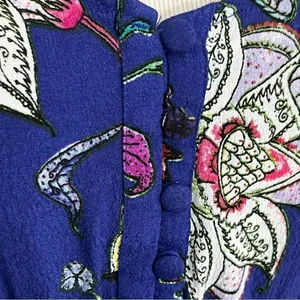 Anthropologie Maeve Purple Floral Long Sleeve Ruffle Hem Dress XS/S thumbnail 9