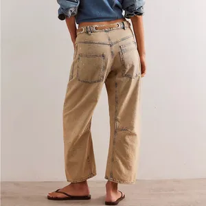 Free People Moxie Pull-On Low Slung Barrel Jeans in Cowboy Size 27 NWT thumbnail 2