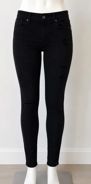 NWT 7 For All Mankind Ankle Gwenevere Distressed Skinny Jeans Black Size 29 thumbnail 1