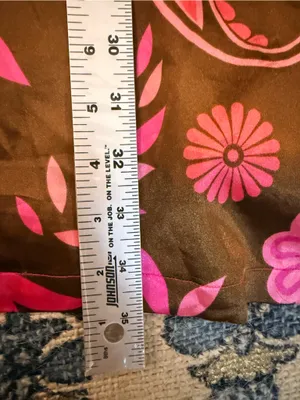 Vintage Y2K Women’s Satin Pink & Brown Floral Halter Dress w/ Beading McBling thumbnail 13