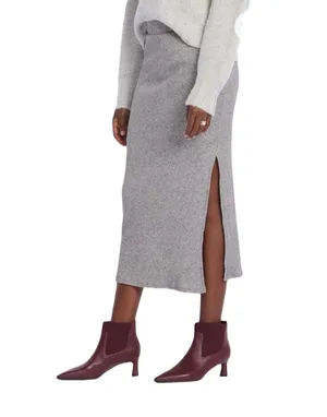 NWT Gilli Light Grey Knit Midi Skirt thumbnail 2