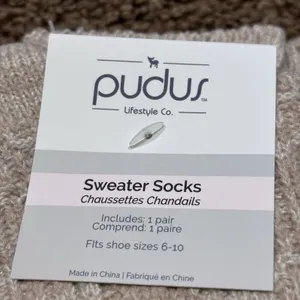 Pudus Beige Knee High Sweater Socks Size 6 thumbnail 3