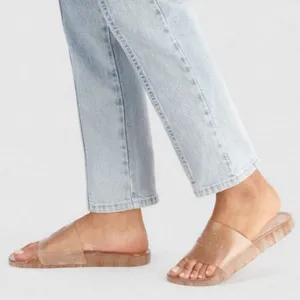 Coach |‎ Ulyssa Glitter Jelly Pool Slide Sandals in Gold Brown thumbnail 2