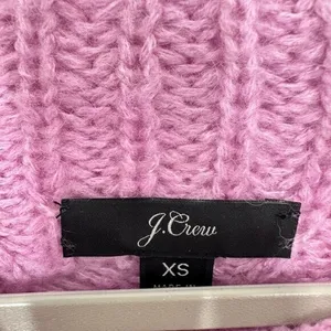 J. Crew Women's XS Sweater Pointelle Cable Knit Pink Alpaca‎ Blend Mockneck thumbnail 5