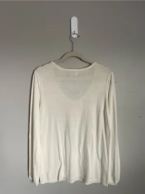 MOUNTAIN LAKE | Cream Long Sleeve Scoop Neck Sweater Sz M thumbnail 4
