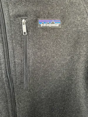 Patagonia Men’s worn wear Full Zip Fleece Jacket Black Gray Size Medium Very New thumbnail 3
