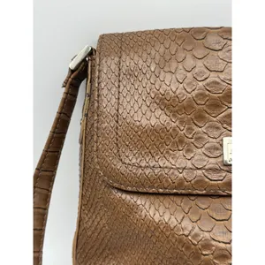 Liz Claiborne Small Purse Crossbody Brown Exotic Reptile thumbnail 3