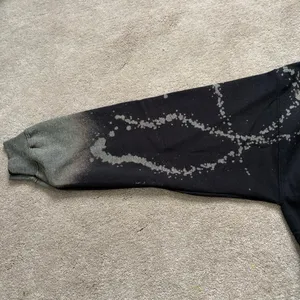 Spooky Season Ghost Bleach Dye Crewneck Sweatshirt Black Gray Size Large thumbnail 5