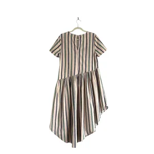English Factory cotton Striped Asymmetric Midi Dress Sz Medium coastal preppy thumbnail 4