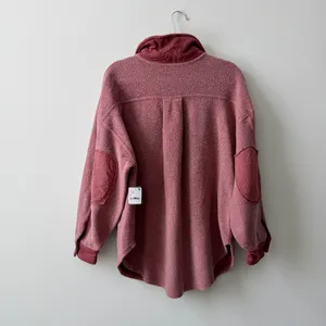 FREE PEOPLE Ruby Oversized Shirt Jacket in Rose Brown Cocoa/Mar - Size S NWT thumbnail 4