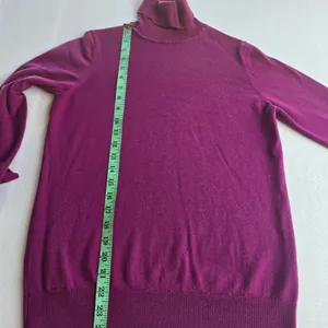 Uniqlo Womens 100% Wool Turtleneck Sweater‎ Magenta Pink Long Sleeve Medium thumbnail 7