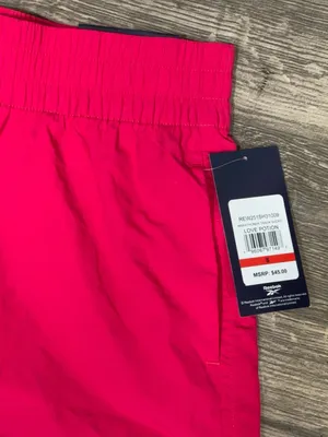 Reebok Women’s Relaxed Marathoner Track Shorts Pink Size Small NWT thumbnail 4