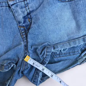 Y2K 2000s Grunge Micro Mini Baddie Hot Pants Low Rise Wide Band Denim Jean Booty Bimbo Shorts #goth #whimsigoth subversive acubi #cyber #punk biker whimsygoth #mcbling streetwear Size 1 - Measurement in pics thumbnail 7