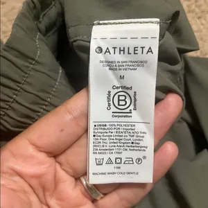 Athleta Cascade Cargo Poplin Cinch Wide Leg Pant Moss‎ Green Medium thumbnail 9