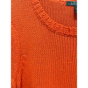 Lauren‎ Ralph Lauren Orange Acrylic Knit Long Sleeve Sweater Top Women's M thumbnail 6