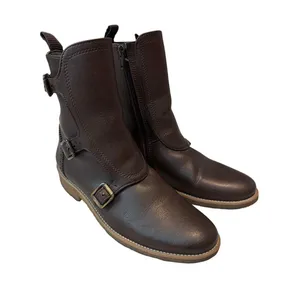 Brave Gentleman Brown faux vegan leather combat style boots Size 37 US 6.5 thumbnail 1
