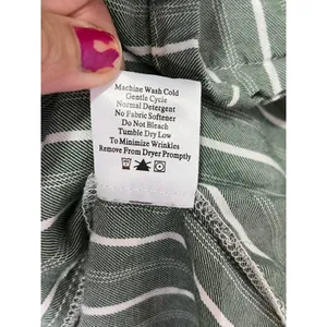 Cozy Earth Pajama Set Womens Large Green White Stripe Button Up Drawstring Pants thumbnail 11