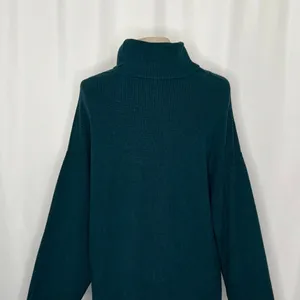 FREE PEOPLE Softly Structured Solid Teal Sweater Turtleneck Tunic Knit Medium thumbnail 10