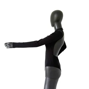 Mock Neck Bodysuit One Piece Blouse Open Back Backless Cut Out Back Top Long Sleeve thumbnail 5