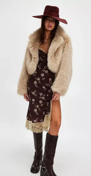 Free People NWT Party Crasher Midi Slip in Dark Coffee Combo. Size Medium thumbnail 3