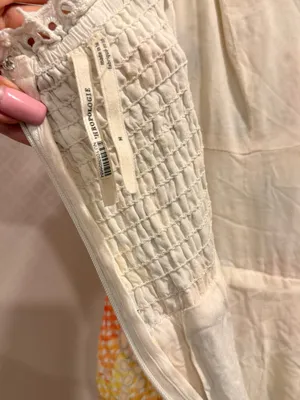 Anthropologie White Ruffled Eyelet Floral Embroidered Dress thumbnail 10