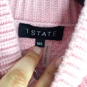 1. State Cable Knit Baby Pink Slim Turtleneck Sweater Size XXS‎ thumbnail 5