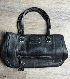 Kate Spade New York Foster Crossing Rue Satchel Black Pebbled Leather Tote Bag thumbnail 1