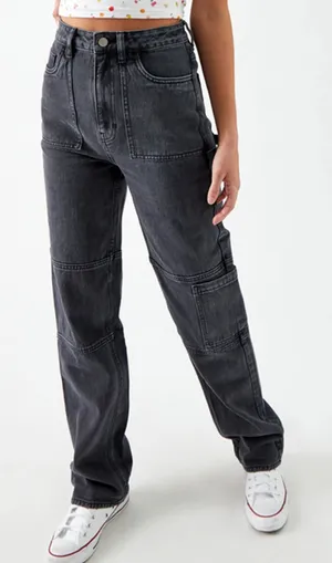 PacSun Black Cat 90’s Boyfriend Utility Jeans thumbnail 1
