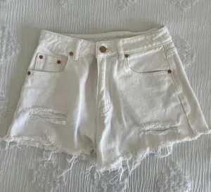 SheIn White Denim Shorts thumbnail 1