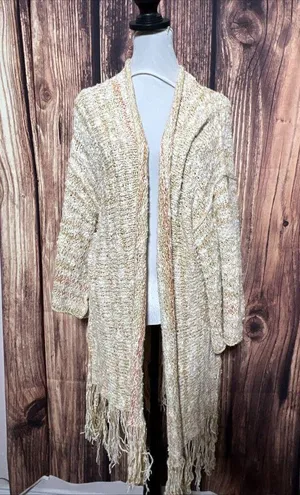 Free People fringe knit Duster Poncho Lucia Size Small Boho Festival Cardigan thumbnail 4