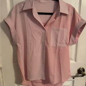 Pink Short Sleeve Button thumbnail 1