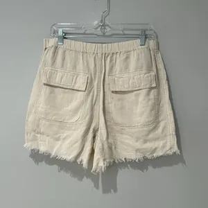 Free People Revolve Tomboy Linen Shorts Size S Color is Cream Oversized thumbnail 14