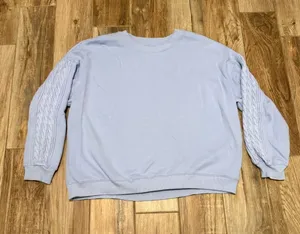 Aerie Light Blue Braided Sweater thumbnail 1