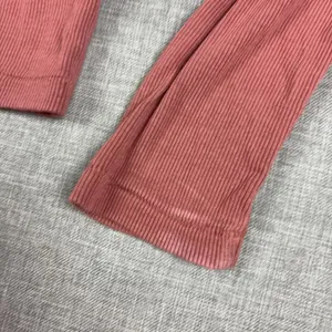 Madewell T-Shirt Womens S Pink Notch V-Neck Long Sleeve Ribbed Cropped Top thumbnail 7