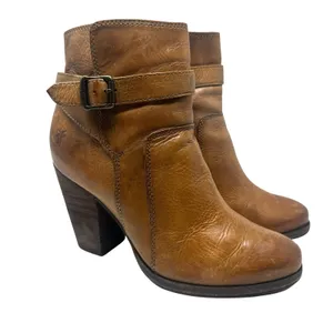 Frye Patty‎ Riding Bootie Brown Leather Harness Ankle Boots Heel Womens 7.5M thumbnail 7